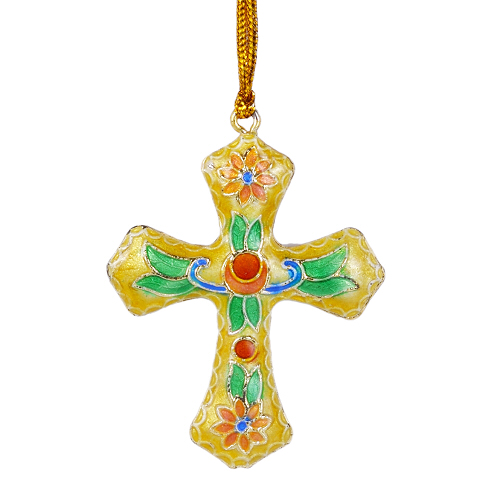 Kreuz Anhänger Weihnachtsschmuck Deko Cloisonne Emaille 5388 - zum Schließen ins Bild klicken